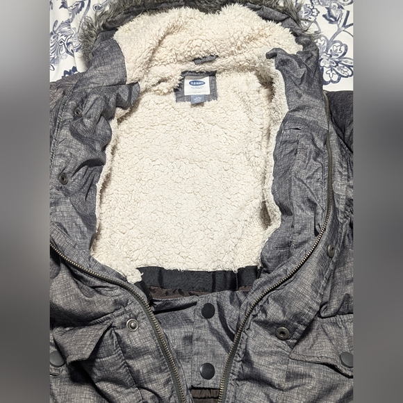 Old Navy winter coat, youth boys size M 10/12 Sherpa lined - Picture 4 of 5
